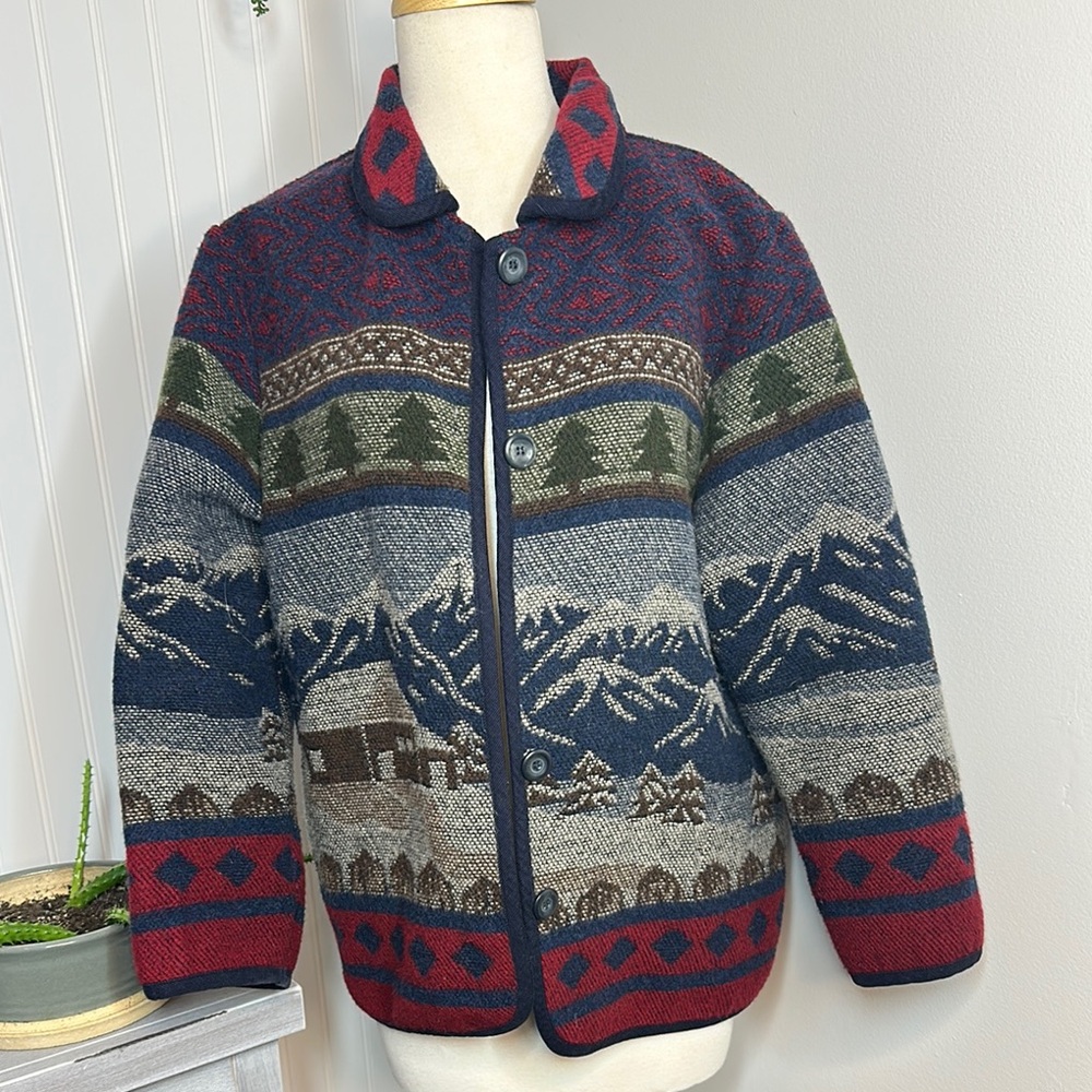 Pendleton Jacket with Red and Blue Patterns